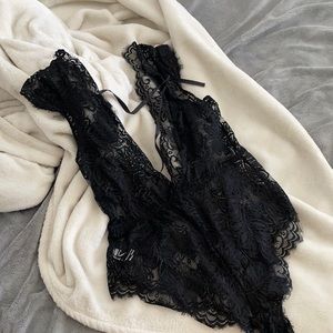 Black lace bodysuit